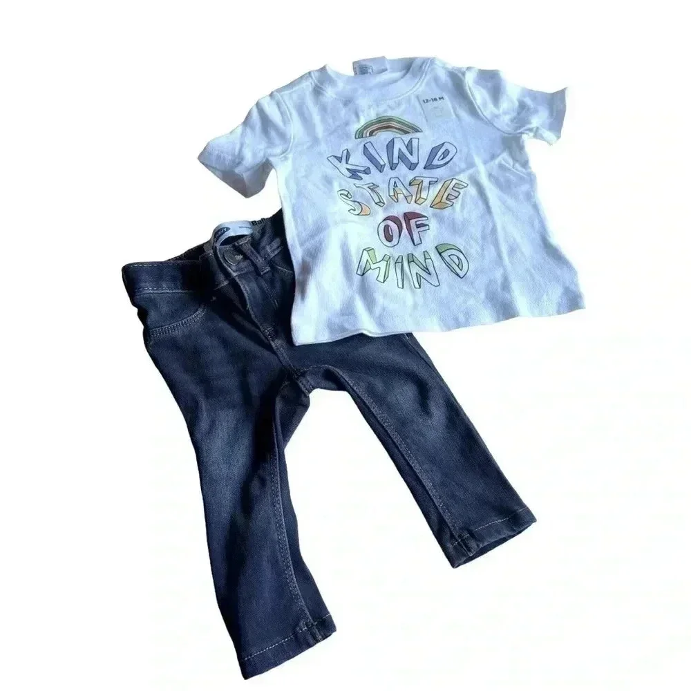 Old Navy Girls Jean and T-Shirt Outfit•Size 12-18 months•NWT•